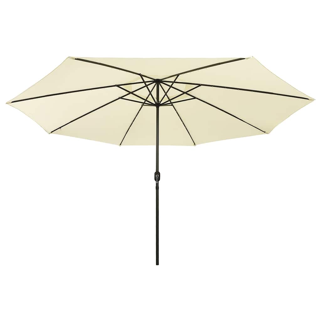 vidaXL Parasol met LED-verlichting 400 cm zandkleurig