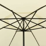 vidaXL Parasol met LED-verlichting 400 cm zandkleurig
