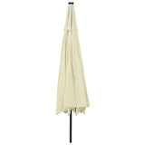 vidaXL Parasol met LED-verlichting 400 cm zandkleurig