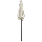 vidaXL Parasol met LED-verlichting 200x211 cm aluminium zandkleurig