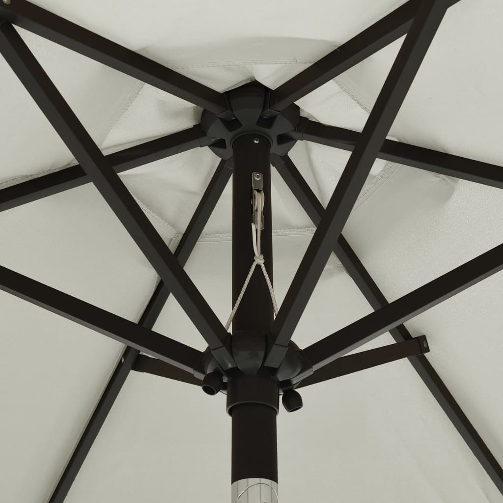vidaXL Parasol met LED-verlichting 200x211 cm aluminium zandkleurig