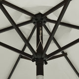 vidaXL Parasol met LED-verlichting 200x211 cm aluminium zandkleurig