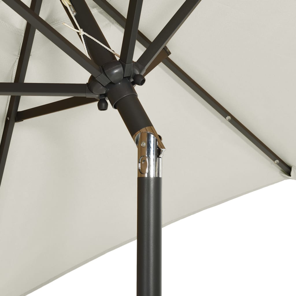 vidaXL Parasol met LED-verlichting 200x211 cm aluminium zandkleurig