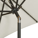 vidaXL Parasol met LED-verlichting 200x211 cm aluminium zandkleurig