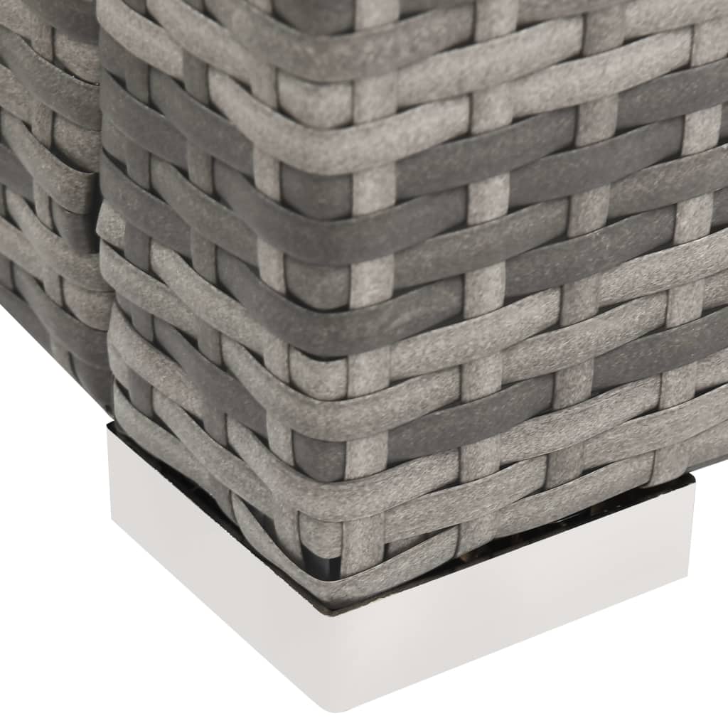 vidaXL Ligbed tweepersoons poly rattan grijs