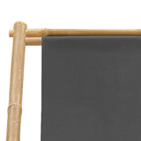 vidaXL Sunlounger bamboo and canvas dark grey