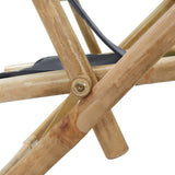 vidaXL Recliner Adjustable Bamboo and Fabric Dark Grey