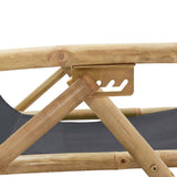 vidaXL Recliner Adjustable Bamboo and Fabric Dark Grey
