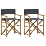 vidaXL Régisseursstoelen 2 st inklapbaar donkergrijs bambou et stof