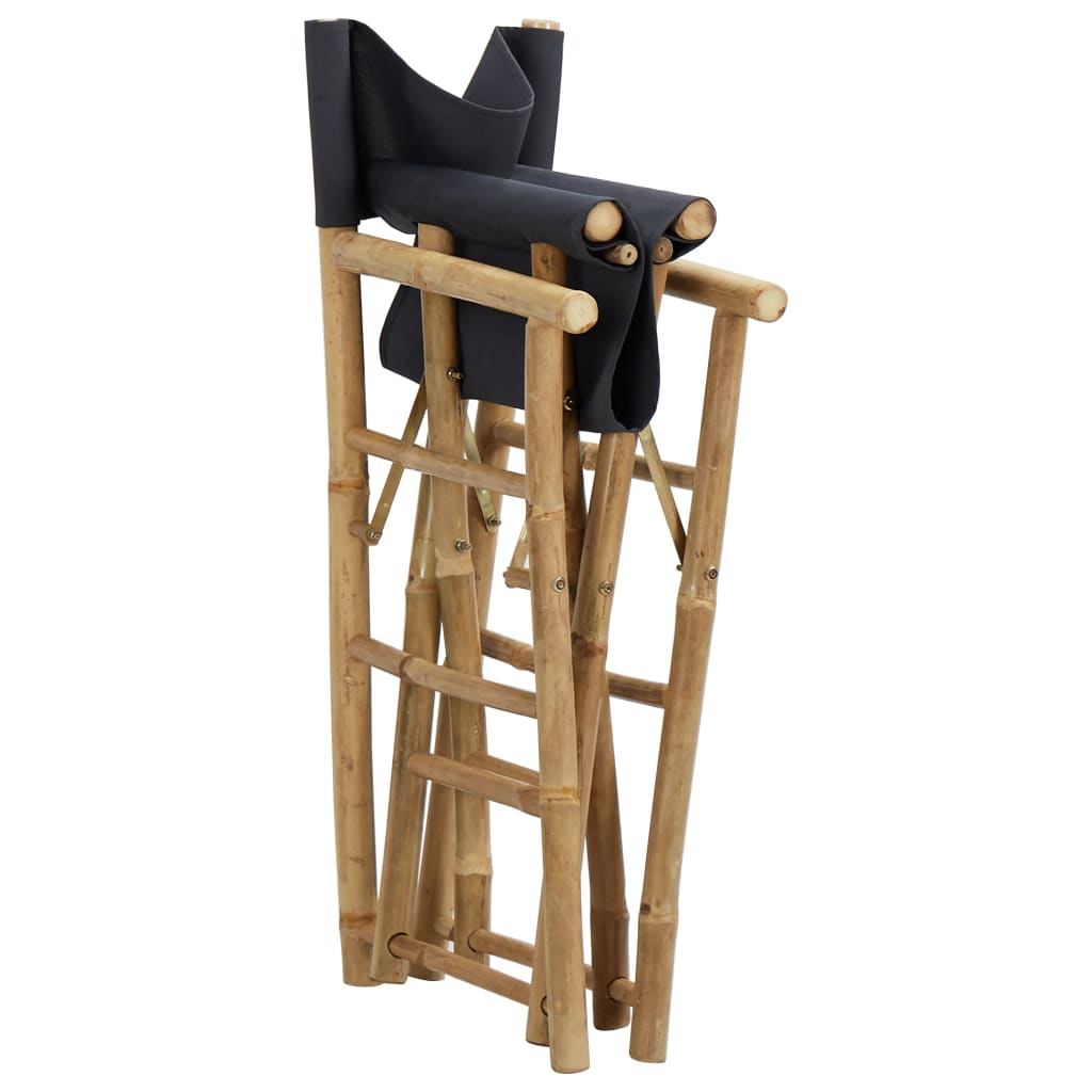 vidaXL Régisseursstoelen 2 st inklapbaar donkergrijs bambou et stof