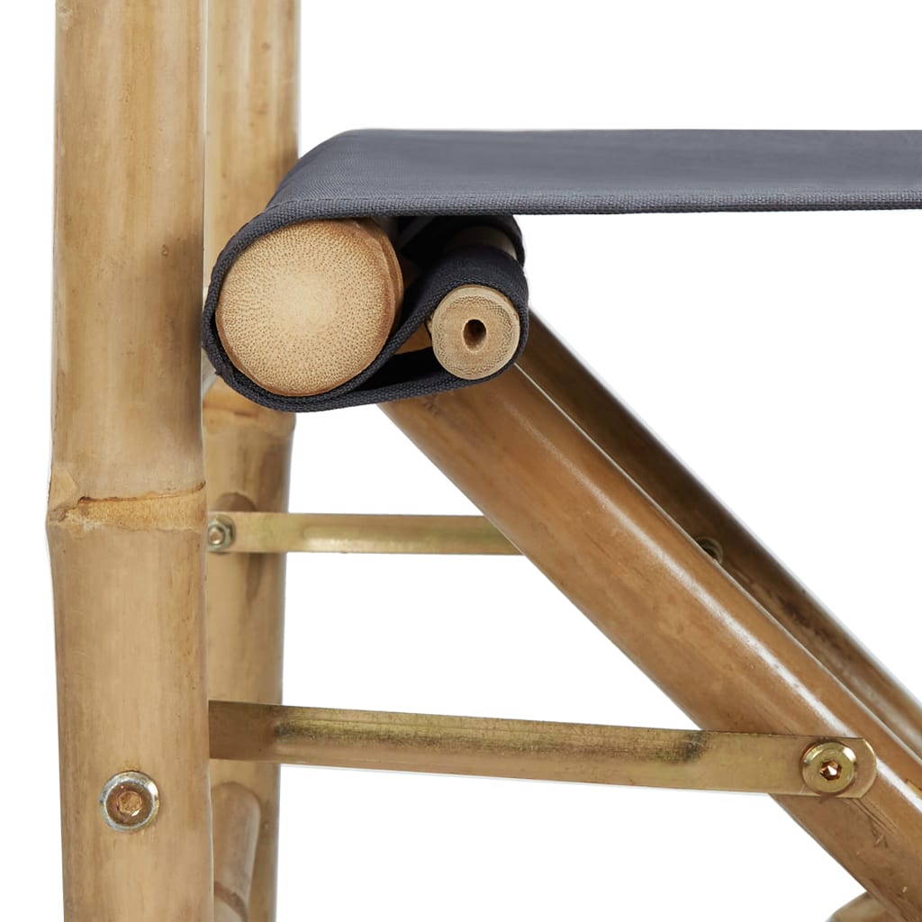 vidaXL Régisseursstoelen 2 st inklapbaar donkergrijs bambou et stof