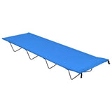 vidaXL Camping Bed 180x60x19 cm Oxford Fabric and Steel Blue