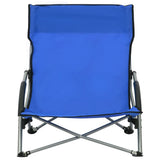 vidaXL Strandstoelen 2 st inklapbaar stof blauw