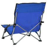 vidaXL Strandstoelen 2 st inklapbaar stof blauw