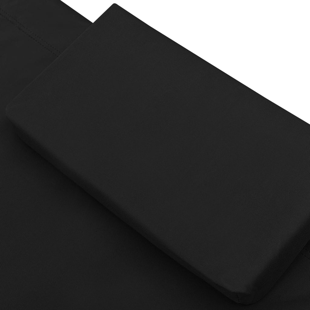 vidaXL Lounge Bed with Canopy and Cushion Black