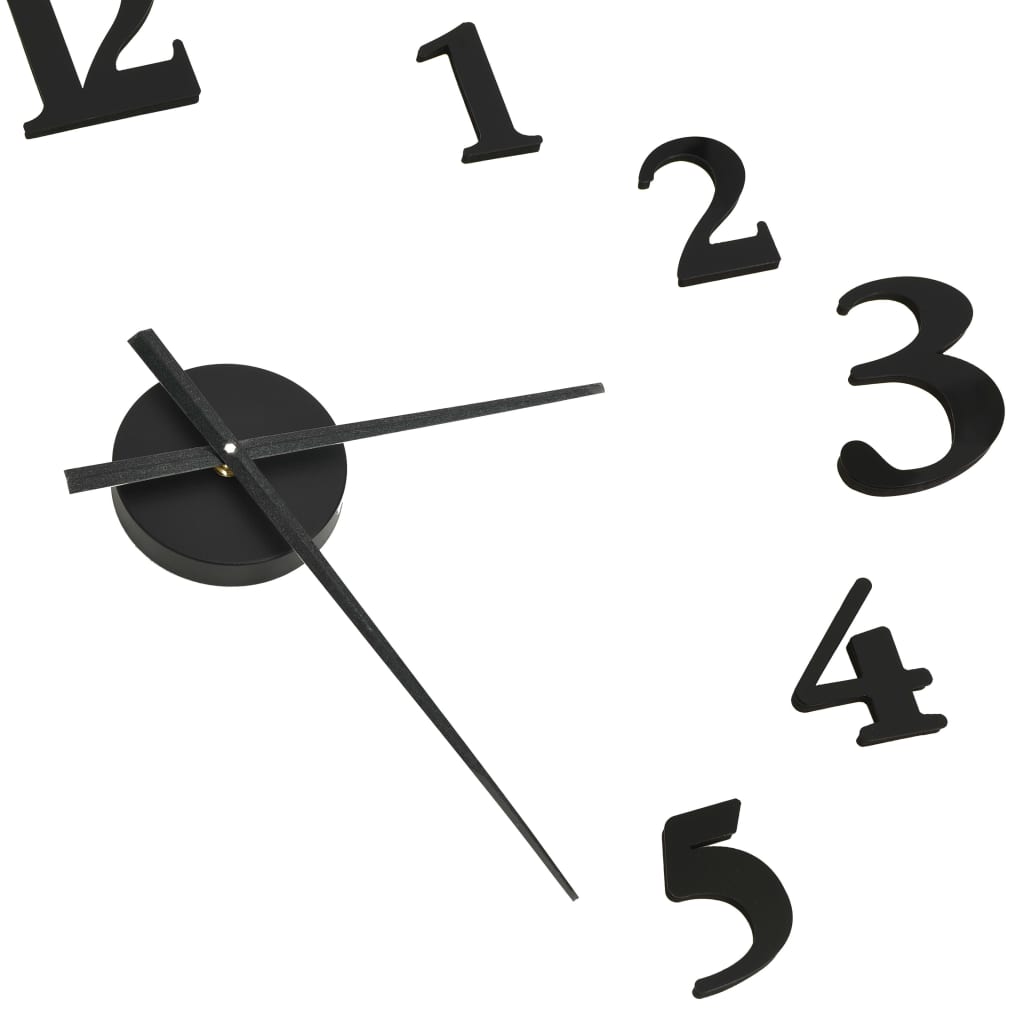vidaXL 3D-wandklok modern XXL 100 cm noir et blanc
