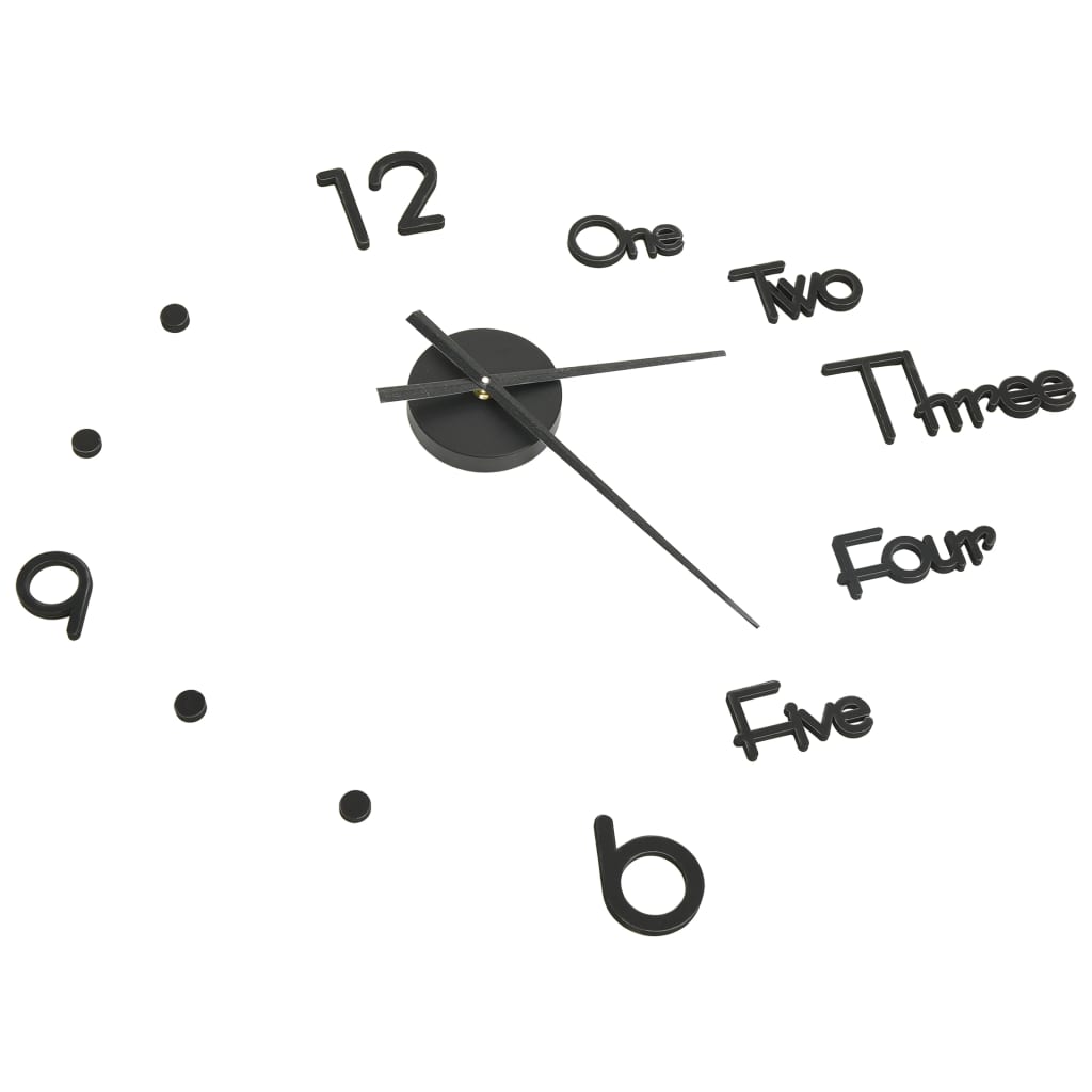 vidaXL 3D Wall Clock Modern XXL 100 cm Black