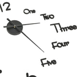 vidaXL 3D Wall Clock Modern XXL 100 cm Black