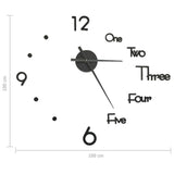 vidaXL 3D Wall Clock Modern XXL 100 cm Black