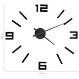 vidaXL 3D-wandklok moderne XXL 100 cm noir