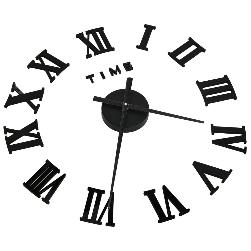 vidaXL 3D-wandklok moderne XXL 100 cm noir