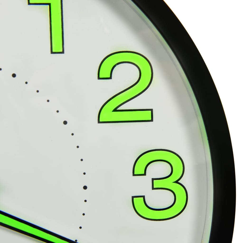 vidaXL Luminous Wall Clock 30 cm Black