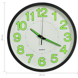 vidaXL Luminous Wall Clock 30 cm Black