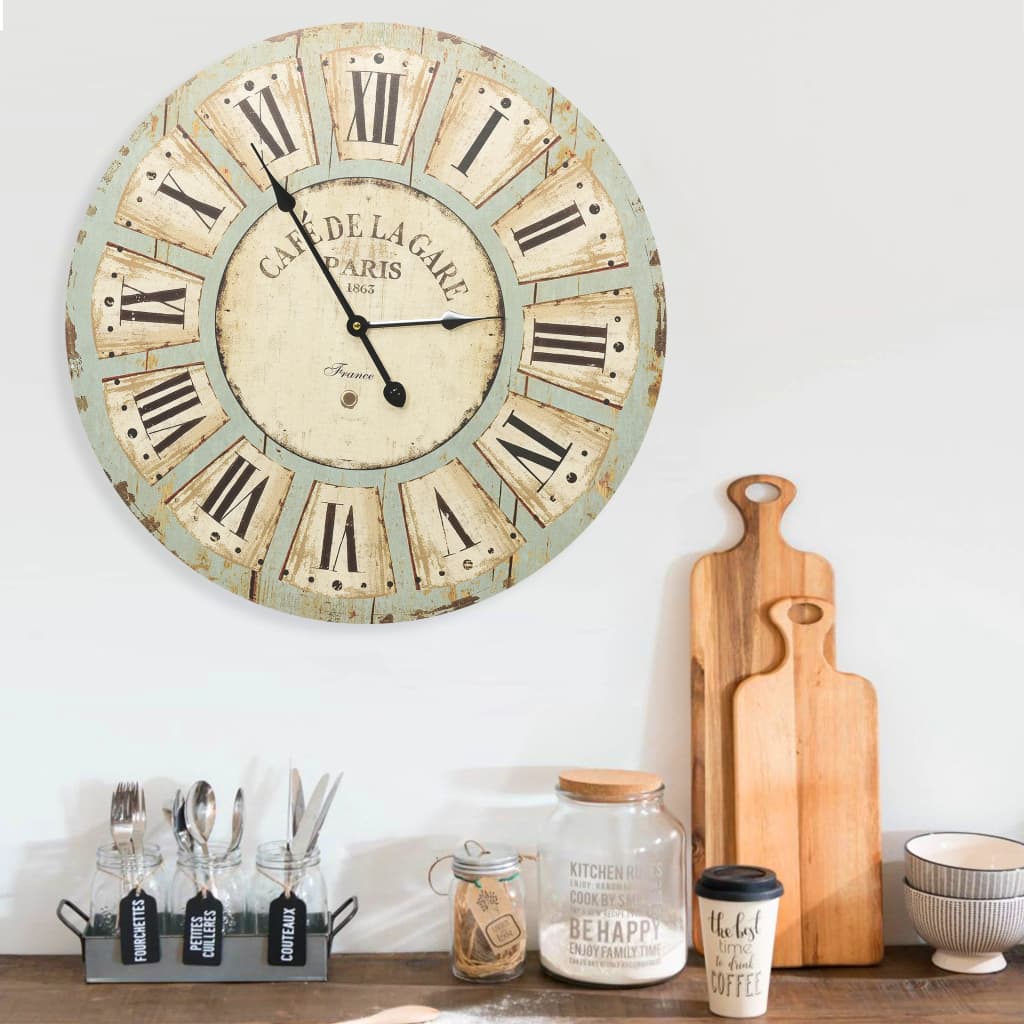 vidaXL Wall Clock 60 cm MDF Multicolour