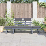 vidaXL Banquette de jardin avec coussins 2 en 1 190 cm en acacia massif gris