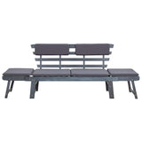 vidaXL Banquette de jardin avec coussins 2 en 1 190 cm en acacia massif gris