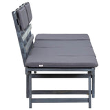 vidaXL Banquette de jardin avec coussins 2 en 1 190 cm en acacia massif gris