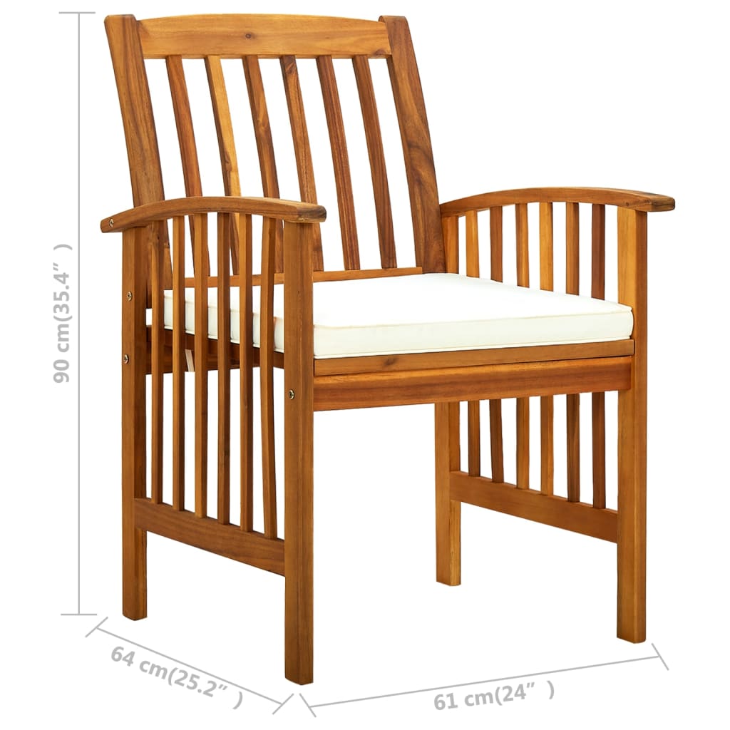 vidaXL Tuinstoelen 4 stuks met kussens, massief acaciahout