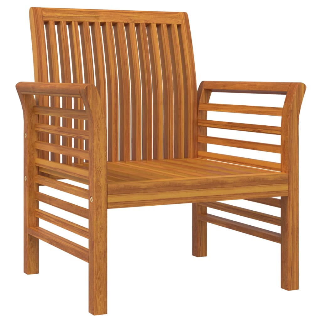 vidaXL Fauteuils 2 st met crèmewitte kussens massief acaciahout
