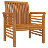 vidaXL Fauteuils 2 st met crèmewitte kussens massief acaciahout