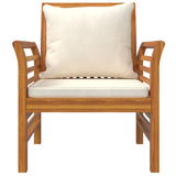 vidaXL Fauteuils 2 st met crèmewitte kussens massief acaciahout