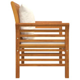 vidaXL Fauteuils 2 st met crèmewitte kussens massief acaciahout
