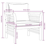 vidaXL Fauteuils 2 st met crèmewitte kussens massief acaciahout