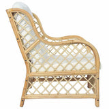 vidaXL Chair with Cushion Natural Rattan and Linen