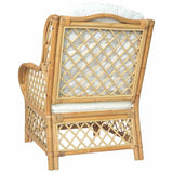 vidaXL Chair with Cushion Natural Rattan and Linen