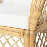 vidaXL Chair with Cushion Natural Rattan and Linen