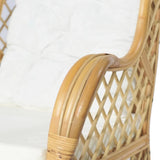 vidaXL Chair with Cushion Natural Rattan and Linen