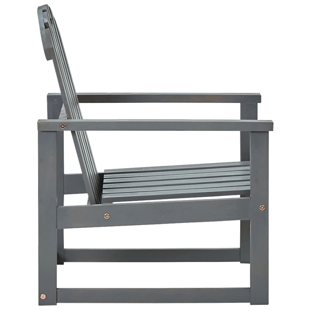 vidaXL Jardin 2 st massif acaciahout gris