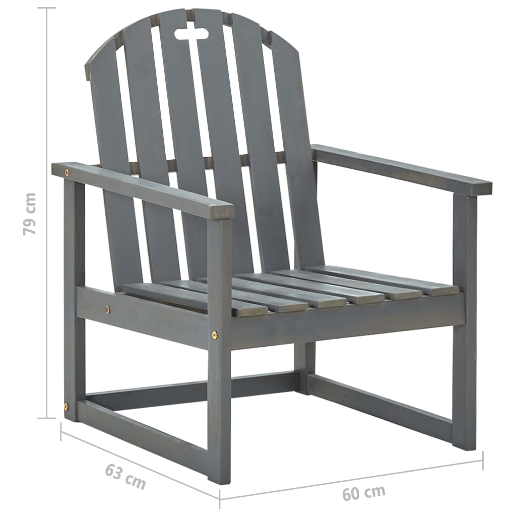 vidaXL Jardin 2 st massif acaciahout gris