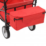 vidaXL Collapsible Hand Cart with Canopy Steel Red