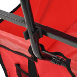 vidaXL Collapsible Hand Cart with Canopy Steel Red