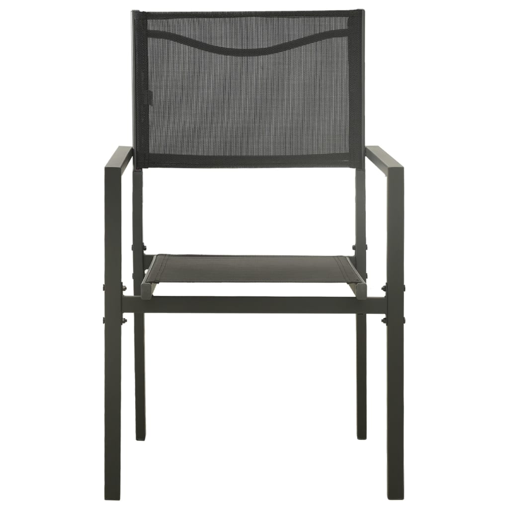 vidaXL Tuinstoelen 2 st textileen en staal zwart en antracietkleurig