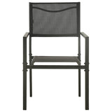 vidaXL Tuinstoelen 2 st textileen en staal zwart en antracietkleurig