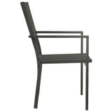 vidaXL Tuinstoelen 2 st textileen en staal zwart en antracietkleurig