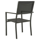 vidaXL Tuinstoelen 2 st textileen en staal zwart en antracietkleurig