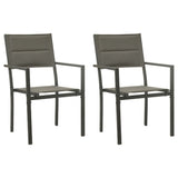 vidaXL Tuinstoelen 2 st textileen en staal grijs en antracietkleurig